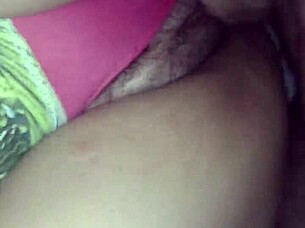 he rubs cock on pussy then fucks her hard for creampie