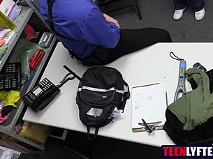 Skinny Teen Fucks Mall Cop To Escape Jail