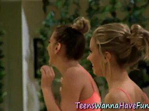 ballerina tempts with secret lesbian licks at the party