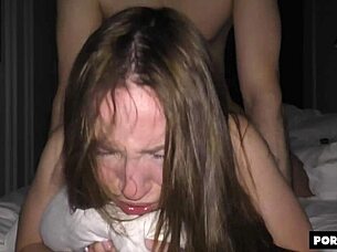 petite college girl moans through rough homemade bedroom quickie