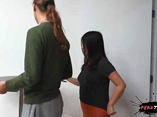 sneaky classroom under-table blowjob on huge cock -pervteen!