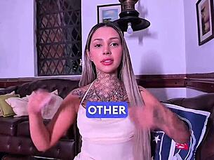 POV tiny 18+ latina gags deep on huge cock casting 😈