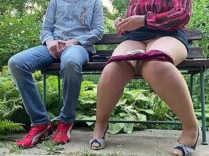 horny mature bbw flashes curvy ass pantyhose secrets outdoors