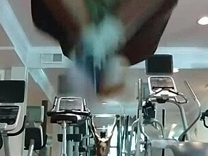 Skinny beauty performs seductive pole dance solo