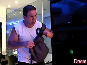 Sexy Tranny Bruna Castro's Booty Pounded To Creampie!