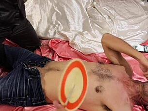 1731 full pov milf green leather pants ass lick doggy blowjob