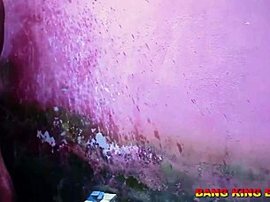 whoa ebony milf bends over in granny's bathroom for rough surprise fuck