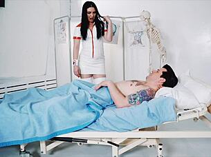 exotic fetish nurse cures huge dick patient's masturbation with mouth and wet cunt