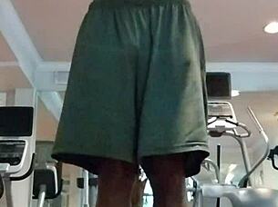 Skinny beauty performs seductive pole dance solo