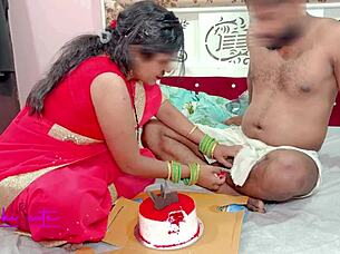 Anniversary cake leads to intense bent over fuck