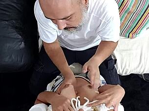 maid endures slaps and deep oral punishment agony