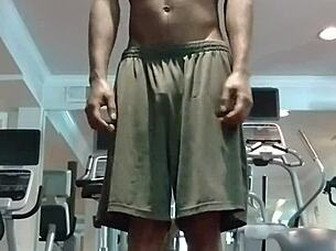 Skinny beauty performs seductive pole dance solo