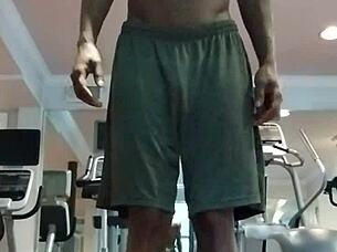 Skinny beauty performs seductive pole dance solo