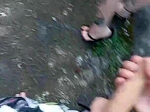 Blonde chupou pau na rua bareback street flash