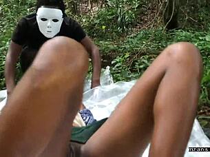 tight 18yo ebony slut fucked raw in jungle outdoors