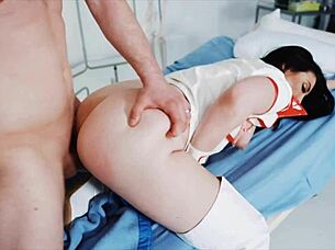 exotic fetish nurse cures huge dick patient's masturbation with mouth and wet cunt