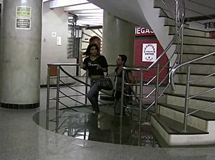 latina tranny fills mouths with cum after anal pounding