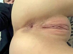 masturbating her shaved pussy after steamy shower session