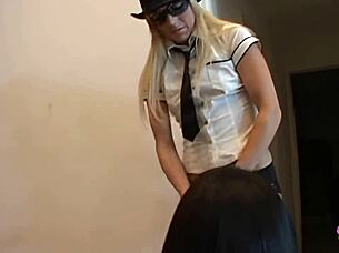 Angela Stone's Strapon Secrets Unleashed on Busty Brunette