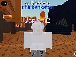 cute roblox girl bends over for my monster cock quickie