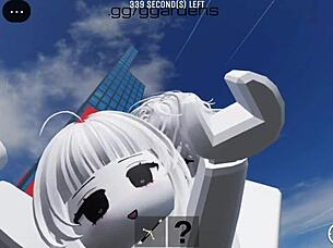 cute roblox girl bends over for my monster cock quickie