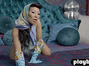 asa akira's big boobs tease in sexy lingerie striptease