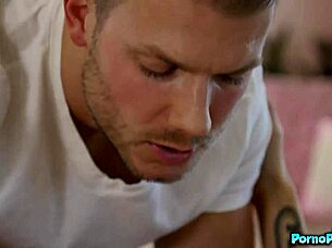 codey steele devours rory knox's pierced pussy during massage