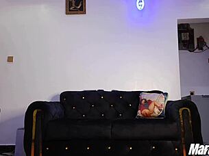 Mara exotic's fat ass ebony milf squirts hard in solo vibrator orgasm show