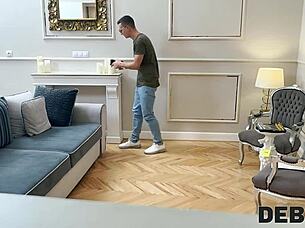 Debt4k! Moaning Petite Latina Worships Monster Cock Tongue Out