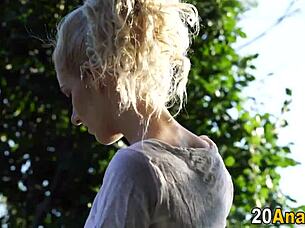 pretty blonde small tits assfucked erotic cumshot hd