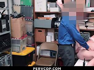 shoplifter cooperates bending for officers' hard fucking?