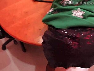 big titty latina coworker moans loud at office christmas fuck party