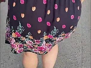 Guy hunts busty mature latinas flashing big asses on public streets