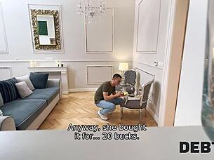 Debt4k! Moaning Petite Latina Worships Monster Cock Tongue Out