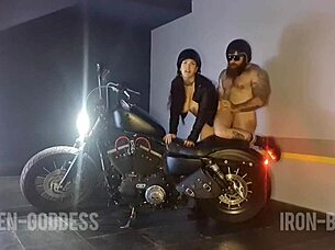 Iron Biker Rips Clothes Off Hottie On Bike!