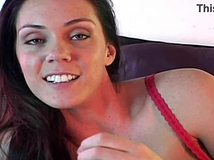 boob alert babe teases huge fake tits in dirty casting talk