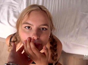 college teen ditches books for tight pussy pounding doggystyle