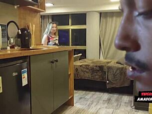 horny old slut fucks young stud hard in living room doggystyle