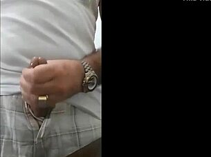 Old Man Carvallini Explodes Massive Cumshot Handjob