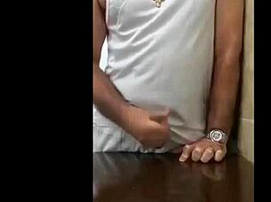 Old Man Carvallini Explodes Massive Cumshot Handjob