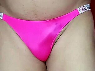 Femboy dances seductively in intimate lingerie feeling excited