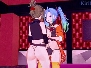 Az Sainklaus Chitose Kisaragi Lamia Loveless Futanari Lesbian Orgy