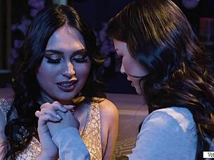 beautiful trans ember fiera sucks asian cock in bed