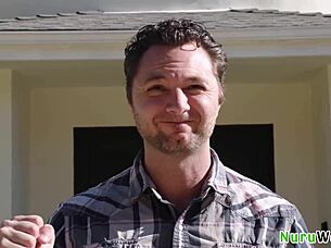 Sexy Brunette Masseuse Delivers Naked Nuru Massage