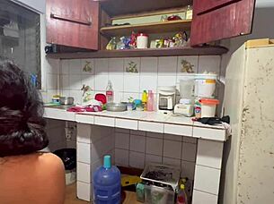 hidden cam catches slut wife horny fingering pussy kitchen fornication