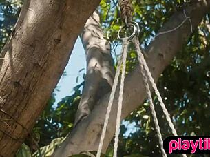 petite arab milf strips outdoors flashing perky pierced tits