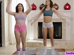 Busty Trainer Gets Licked And Rimmed By Horny Client