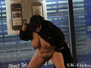 andrea flashes shaved mature pussy nude in birmingham streets wild