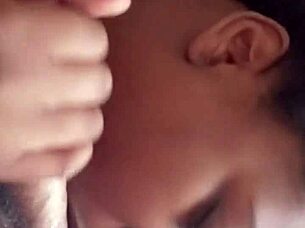 Milf ebony sucks black cock so good in public