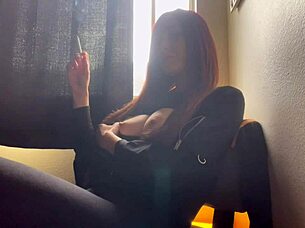 i love smoking while teasing my big juicy italian milf tits